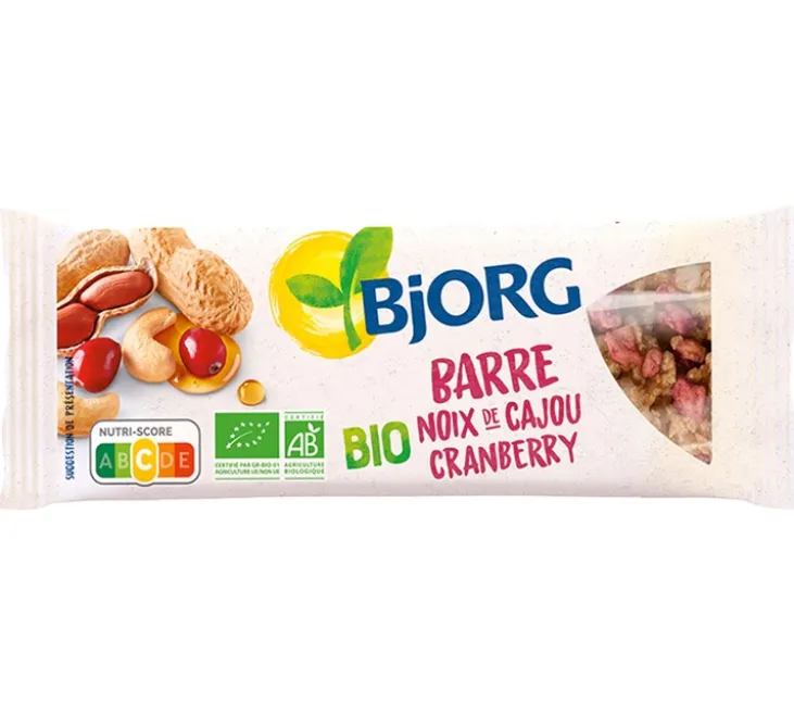 Barre Céréale Noix de Cajou Cranberry Bio - 30 x 25 g - BJORG
