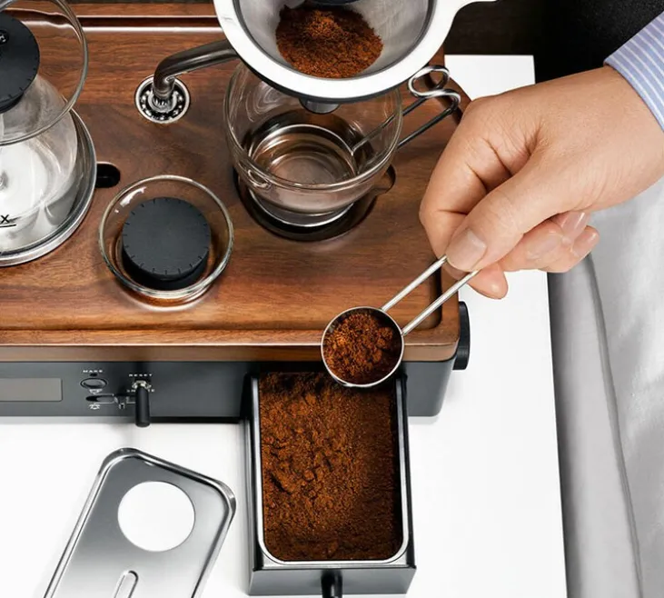 Cafetière programmable JOY RESOLVE Barisieur avec réveil - Noir et bois de noyer