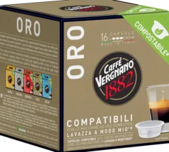 80 Capsules compatibles A Modo Mio compostables Oro - Caffè Vergnano