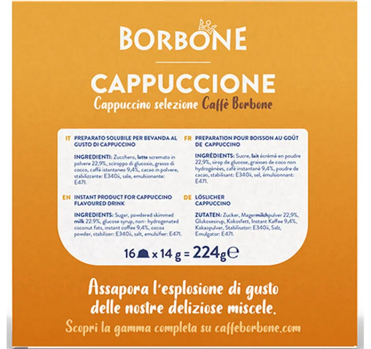 16 capsules compatibles Nescafé* Dolce Gusto* Cappuccino – CAFFE BORBONE