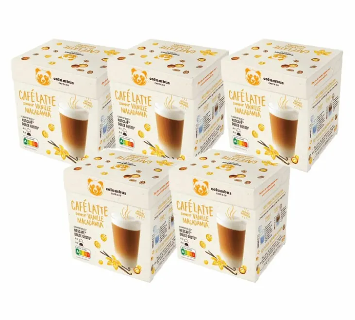 60 capsules compatibles Nescafé* Dolce Gusto* Latte vanille macadamia – COLUMBUS