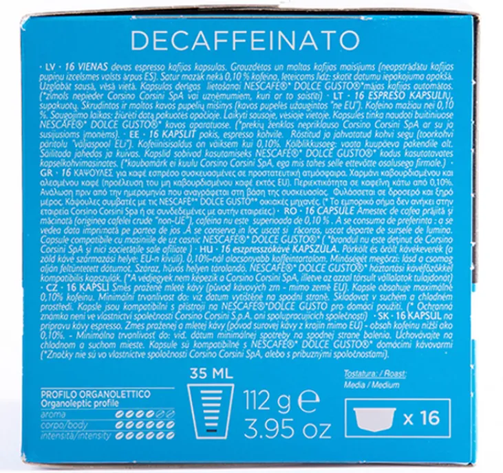 80 capsules compatibles Nescafé* Dolce Gusto* Gran Riserva Decaffeinato – CORSINI