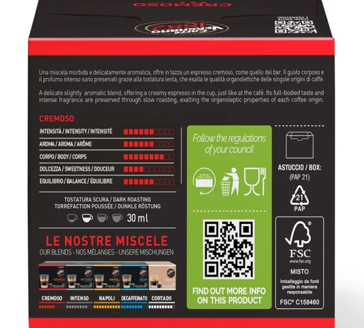 12 capsules compatibles Nescafé* Dolce Gusto* Cremoso - CAFFE VERGNANO