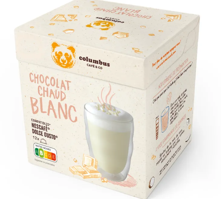 12 capsules compatibles Nescafé* Dolce Gusto* Chocolat blanc – COLUMBUS
