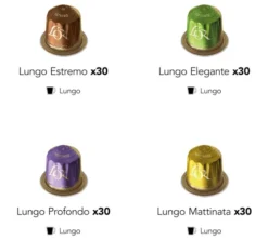 120 capsules compatibles Nespresso* Original - Assortiment Lungos 4 variétés