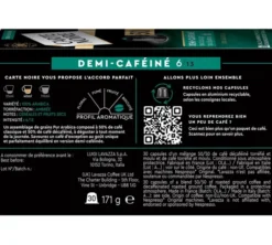 30 capsules compatibles Nespresso* Original Demi-caféiné - CARTE NOIRE