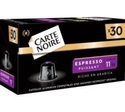 30 capsules compatibles Nespresso* Original Espresso Puissant n°11 - CARTE NOIRE