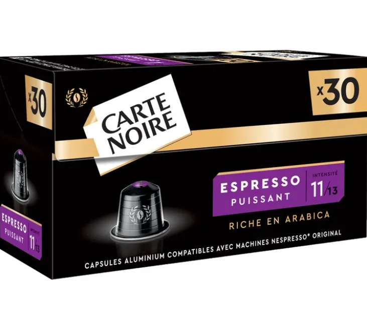 30 capsules compatibles Nespresso* Original Espresso Puissant n°11 - CARTE NOIRE