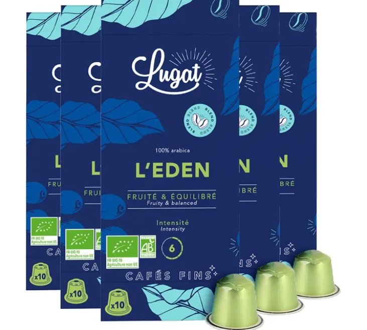 50 capsules compatibles Nespresso* Original L'Eden bio - LUGAT