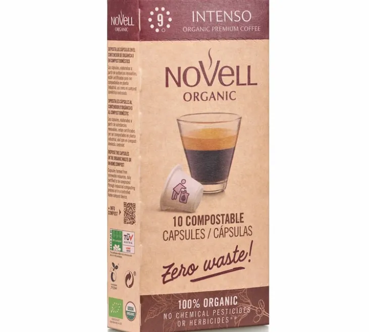 10 capsules compatibles Nespresso* Original Intenso Bio – NOVELL