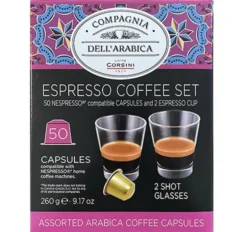 50 capsules compatibles Nespresso* Original + 2 verres espresso - CORSINI