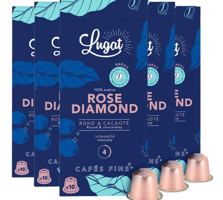 50 capsules compatibles Nespresso* Original Rose Diamond - LUGAT - Anti Gaspi - DLUO 19/11/2026