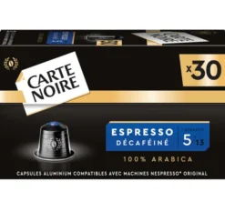 90 capsules compatibles Nespresso* Original Espresso Décaféiné - CARTE NOIRE