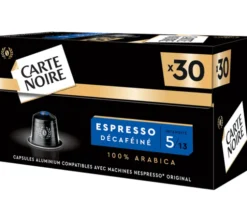 90 capsules compatibles Nespresso* Original Espresso Décaféiné - CARTE NOIRE