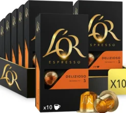 100 capsules compatibles Nespresso* Original Espresso Delizioso - L'OR ESPRESSO