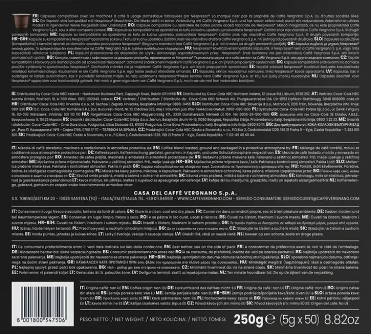 100 capsules compatibles Nespresso* Original Espresso Oro - CAFFE VERGNANO