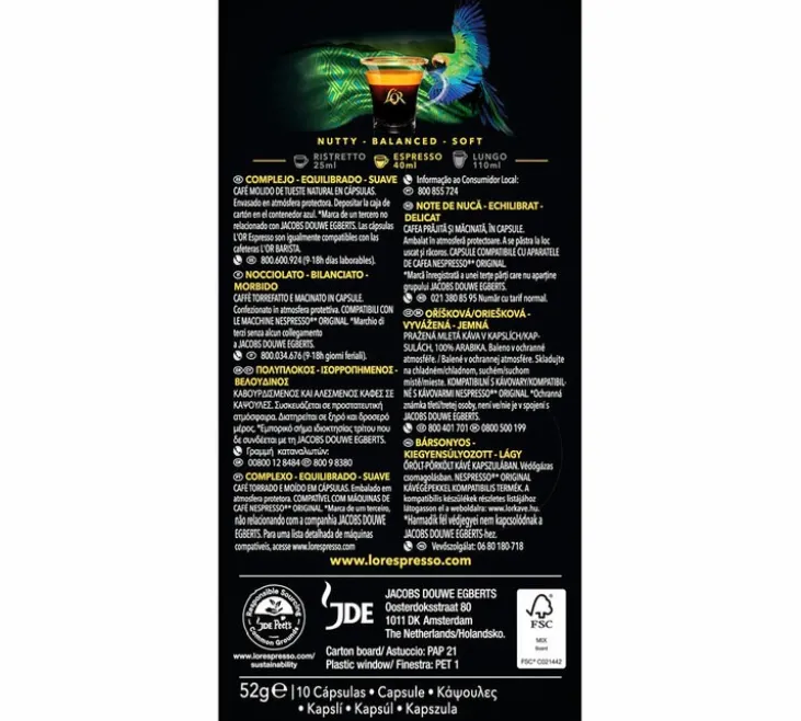 50 capsules compatibles Nespresso* Original Brazil - L'OR ESPRESSO