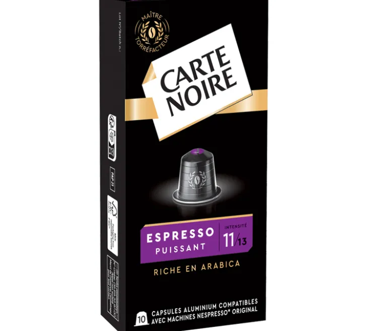 100 capsules compatibles Nespresso* Original Espresso puissant N°11 - CARTE NOIRE