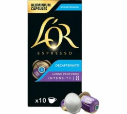 10 capsules compatibles Nespresso* Original Lungo Profondo Decaféiné - L'OR ESPRESSO