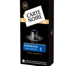 10 capsules compatibles Nespresso* Original Espresso Décaféiné - CARTE NOIRE