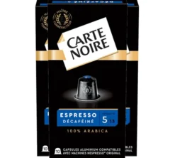 30 capsules compatibles Nespresso* Original Espresso Décaféiné - CARTE NOIRE
