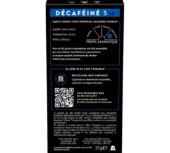 30 capsules compatibles Nespresso* Original Espresso Décaféiné - CARTE NOIRE