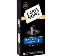 30 capsules compatibles Nespresso* Original Espresso Décaféiné - CARTE NOIRE