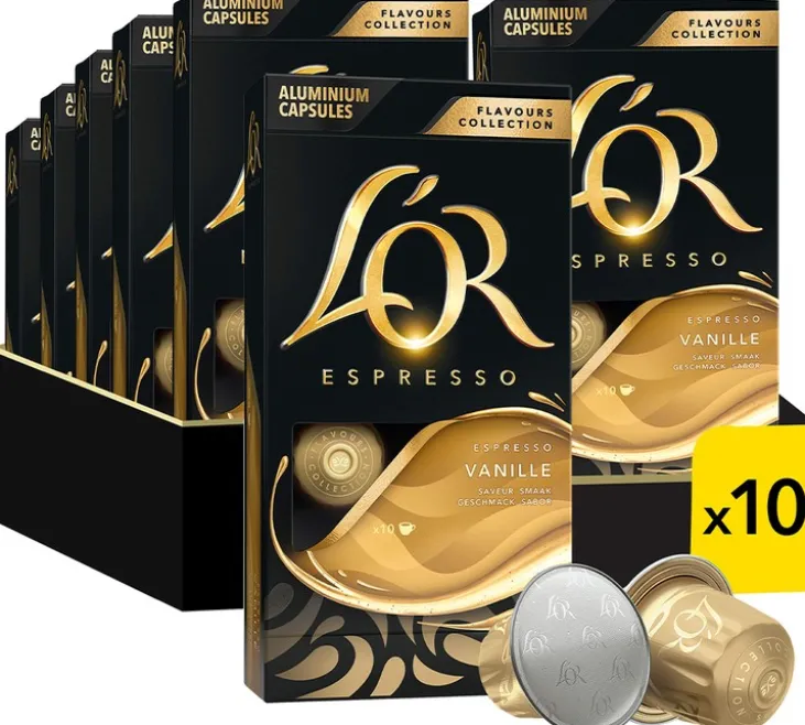 100 capsules compatibles Nespresso* Original Vanille - L'OR ESPRESSO