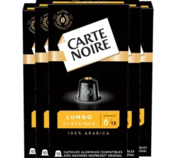 50 capsules compatibles Nespresso* Original Espresso Lungo n°6 - CARTE NOIRE