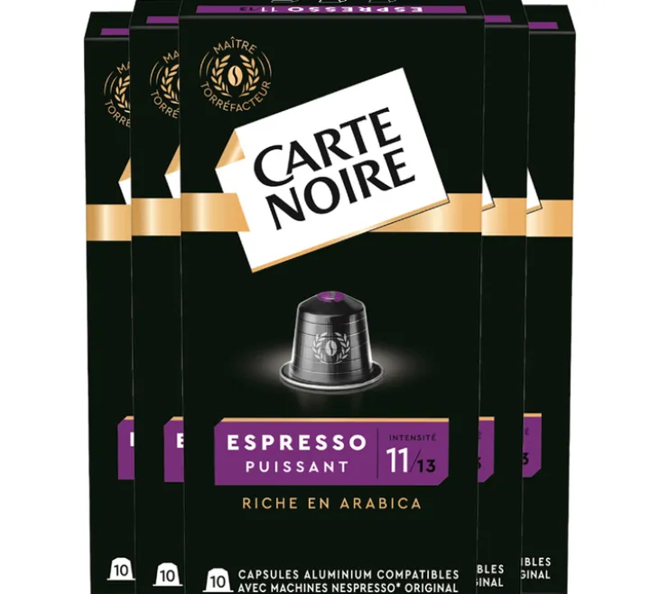 50 capsules compatibles Nespresso* Original Espresso Puissant n°11 - CARTE NOIRE