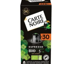 90 capsules compatibles Nespresso* Original Espresso Bio - CARTE NOIRE