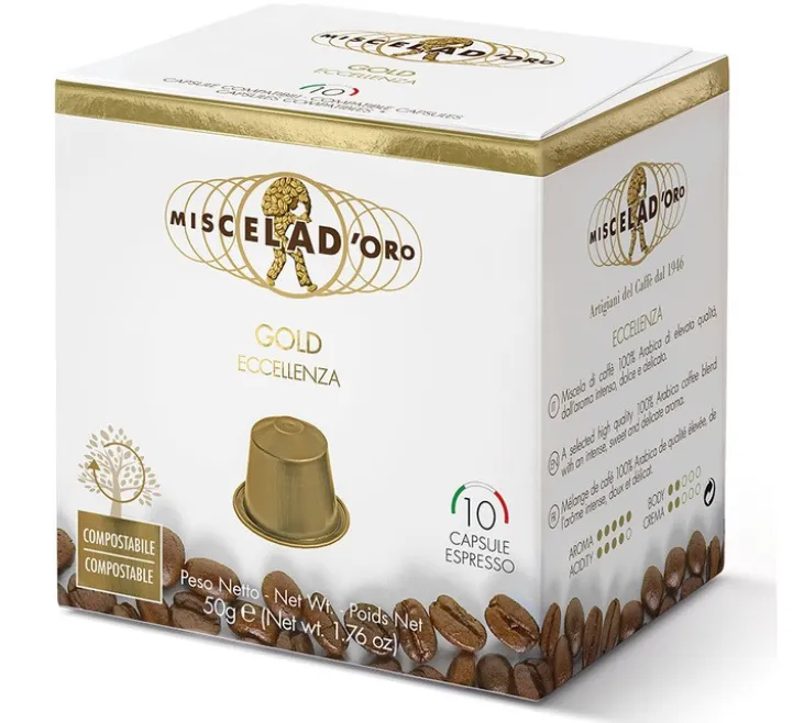10 capsules compatibles Nespresso* Original Gold Excellence - MISCELA D'ORO