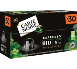 30 capsules compatibles Nespresso* Original - Espresso BIO - CARTE NOIRE