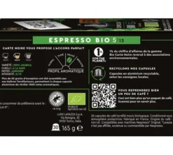 30 capsules compatibles Nespresso* Original - Espresso BIO - CARTE NOIRE