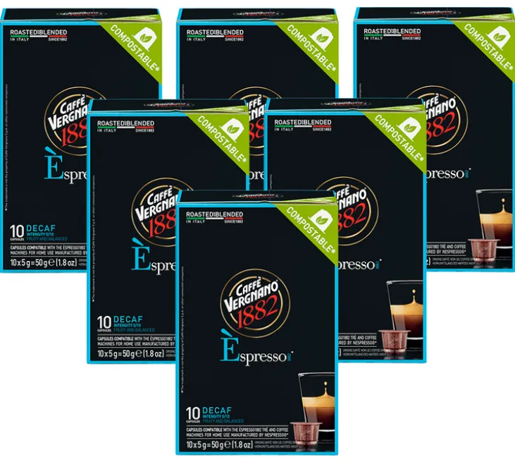 60 capsules compatibles Nespresso* Original Espresso Deca - CAFFE VERGNANO