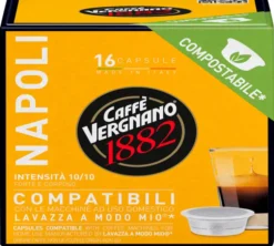 80 Capsules compostables compatibles A Modo Mio Lavazza - CAFFE VERGNANO