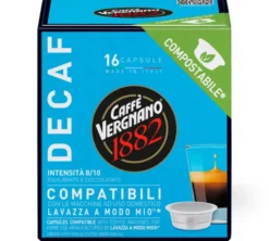 16 Capsules compostables compatibles A Modo Mio Lavazza Décaféiné - CAFFE VERGNANO