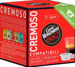 128 Capsules compostables compatibles A Modo Mio Lavazza Cremoso - CAFFE VERGNANO