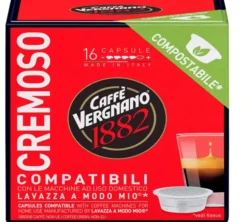 128 Capsules compostables compatibles A Modo Mio Lavazza Cremoso - CAFFE VERGNANO