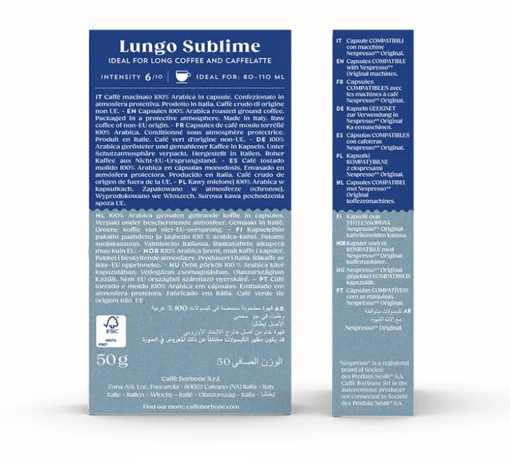 100 capsules Lungo Sublime - compatibles Nespresso® - CAFFE BORBONE