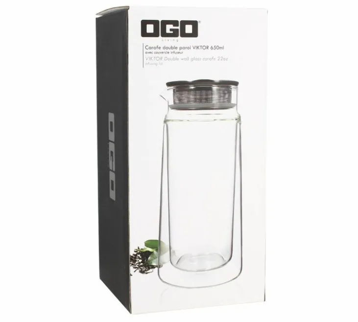 Carafe OGO Living Viktor double paroi avec couvercle infuseur 650ml