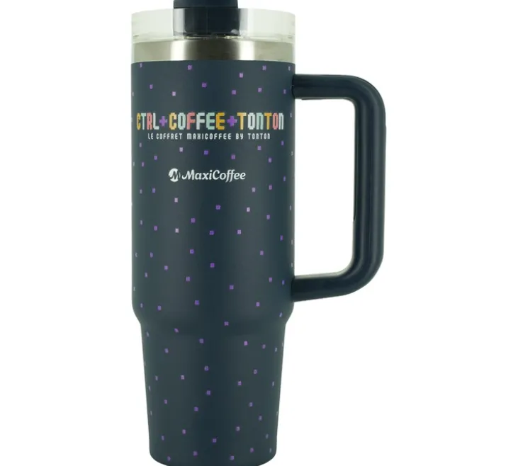 Coffret café en grain ( 2 x 250 g ) et tumbler Collab Tonton - MAXICOFFEE - Anti Gaspi - DLUO 05/11/2026
