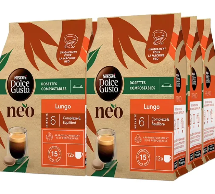 72 Dosettes Dolce Gusto Neo - Café Lungo