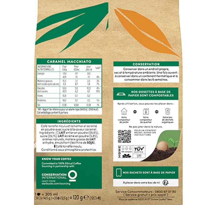 12 Dosettes Dolce Gusto Neo - Caramel Macchiato Starbucks ® ( 6 boissons )