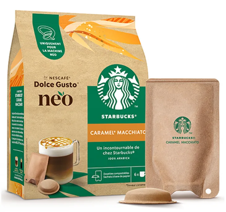 12 Dosettes Dolce Gusto Neo - Caramel Macchiato Starbucks ® ( 6 boissons )