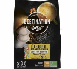 36 dosettes Senseo compatibles - Ethiopie Equitable Moka Pur Arabica Bio - DESTINATION
