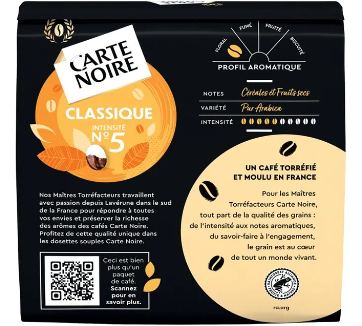 108 dosettes souples n°5 Café Classic - CARTE NOIRE