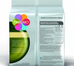 8 dosettes Tassimo Jacobs Latte Macchiato Vanilla - TASSIMO - Anti Gaspi - DLUO 20/11/2026