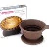 Dripper Tiamo à fond plat en silicone marron 2 tasses