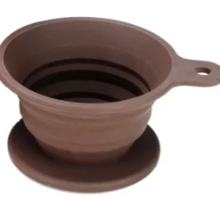 Dripper Tiamo à fond plat en silicone marron 2 tasses